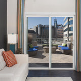 JELD-WEN 72-in x 80-in Vinyl Sliding, Left-hand sliding – installed room view