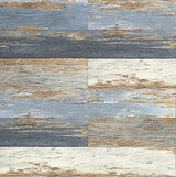 Deco Products COLORS Old Blue Sea Aged Painted Wood Luxury Vinyl Plank Sample, 6 in x 6 in, 8-mil Wear Layer