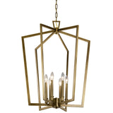 Kichler Abbotswell 6-Light Natural Brass Traditional Lantern Large Hanging Pendant Light