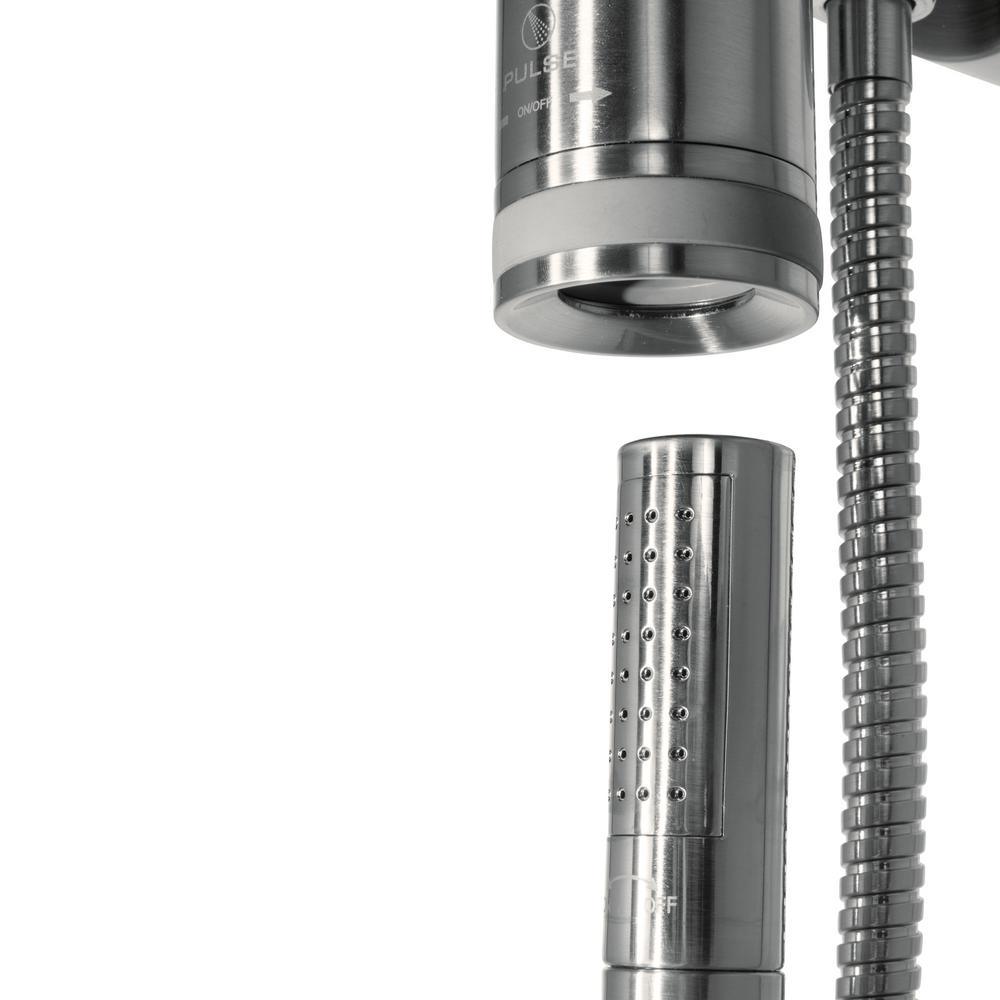 1-spray 8 in. Dual Shower Head and Handheld Shower Head with Low Flow in Brushed-Nickel - Super Arbor