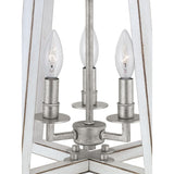 Progress Lighting Forrester 3-Light Antique White and Galvanized Farmhouse Lantern Medium Hanging Pendant Light