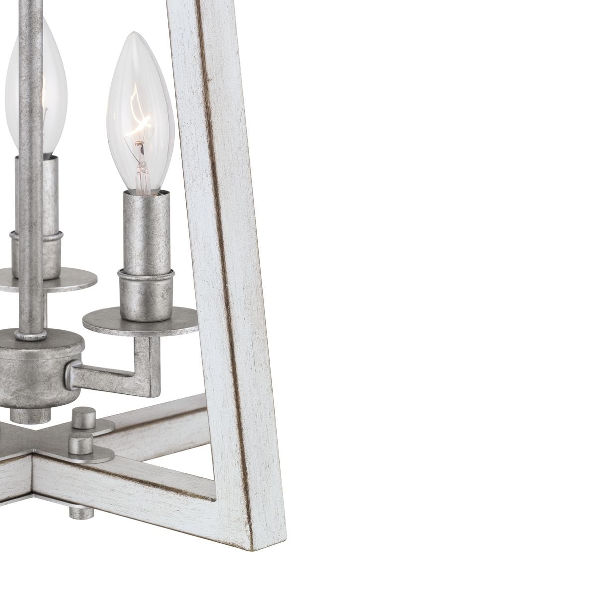 Progress Lighting Forrester 3-Light Antique White and Galvanized Farmhouse Lantern Medium Hanging Pendant Light