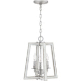 Progress Lighting Forrester 3-Light Antique White and Galvanized Farmhouse Lantern Medium Hanging Pendant Light