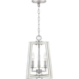 Progress Lighting Forrester 3-Light Antique White and Galvanized Farmhouse Lantern Medium Hanging Pendant Light