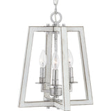 Progress Lighting Forrester 3-Light Antique White and Galvanized Farmhouse Lantern Medium Hanging Pendant Light