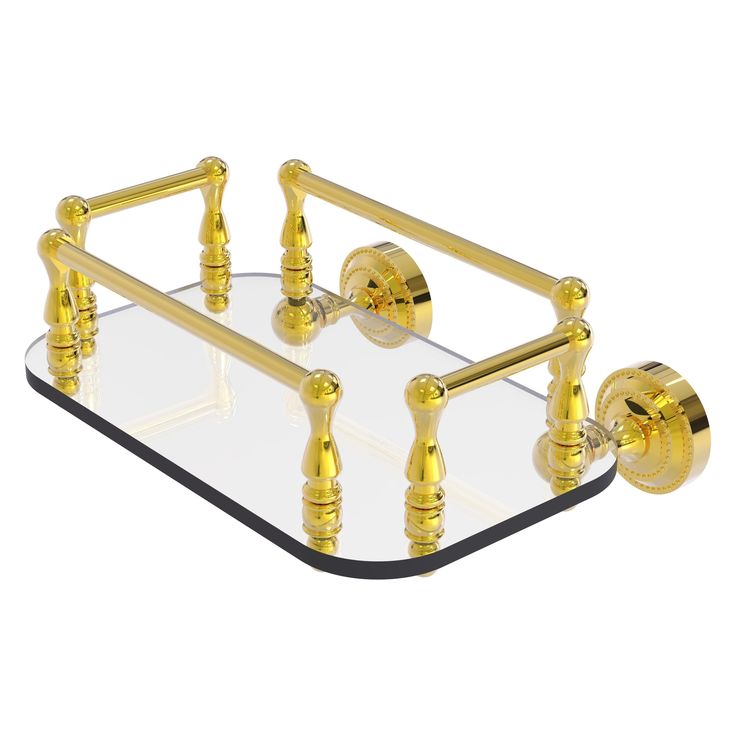 Allied Brass Dottingham Collection Wall Mounted Glass Guest Towel Tray in Matte Black