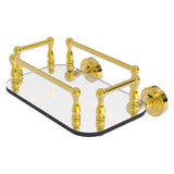 Allied Brass Dottingham Collection Wall Mounted Glass Guest Towel Tray in Matte Black