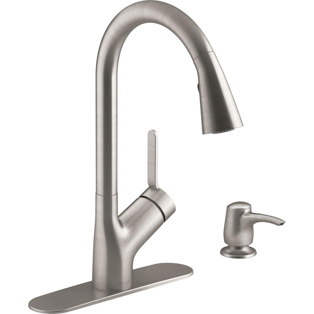 Setra Single-Handle Touchless Pull-Down Sprayer Kitchen Faucet in Matte Black - Super Arbor
