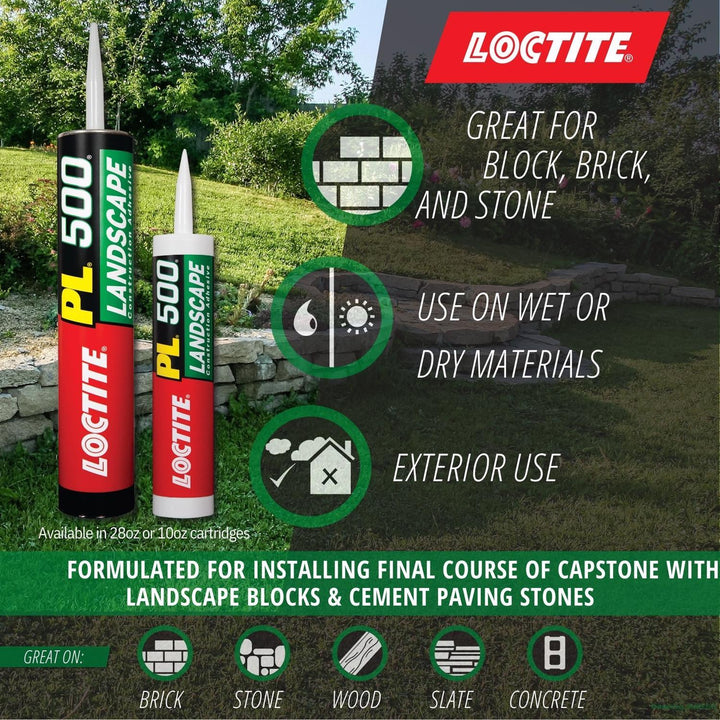 Loctite PL 500 Landscape Block Adhesive Light Tan 10 oz