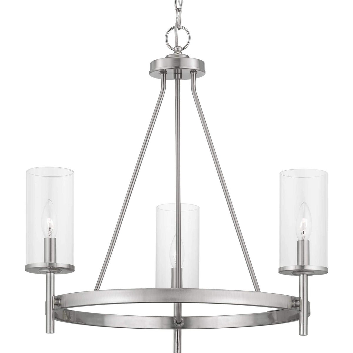 Progress Lighting Strahan 3-Light Brushed Nickel Transitional Chandelier