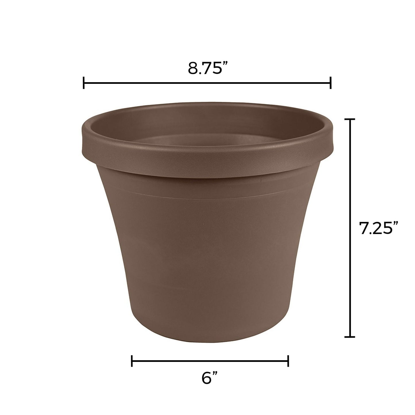Bloem Terra Pot Planter 8" Chocolate