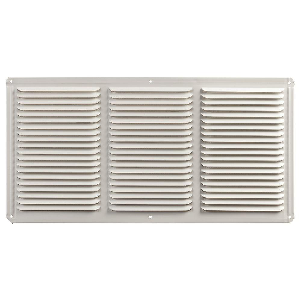 16 in. x 8 in. Aluminum Under Eave Soffit Vent in White - Super Arbor