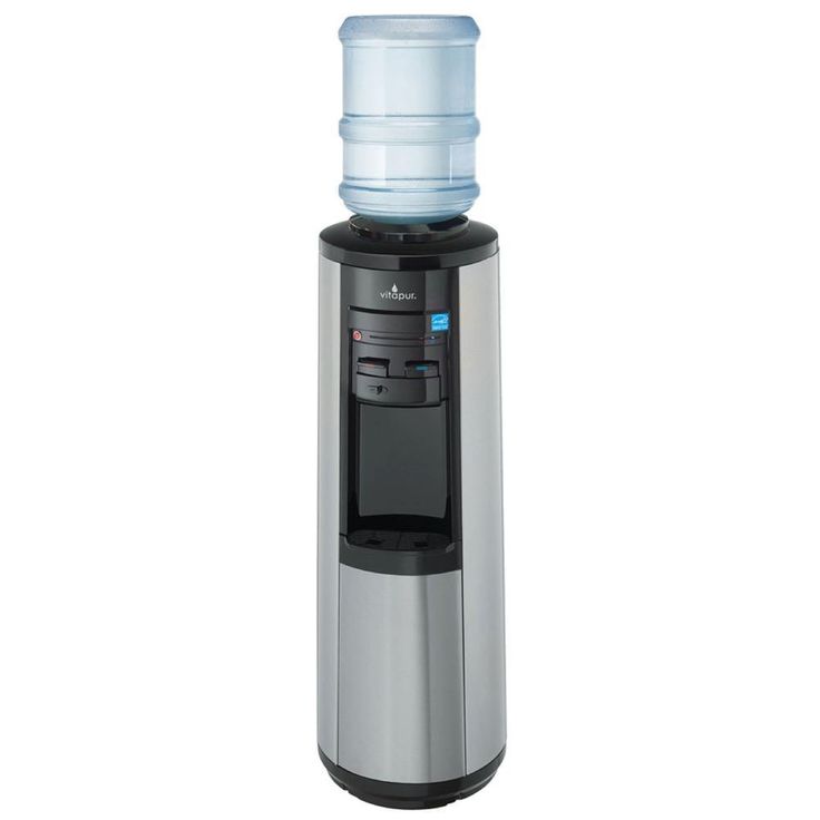 3-5 Gal. Hot/Room/Cold Temperature Top Load Water Cooler Dispenser with Kettle Feature in Stainless Steel/Black