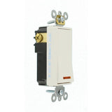 20 Amp Decora Plus Commercial Grade Single Pole Lighted Rocker Switch, White - Super Arbor