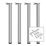 Richelieu 34-1/4 in. Chrome Metal Round Adjustable Table Leg, Model 6158 (Per Leg)