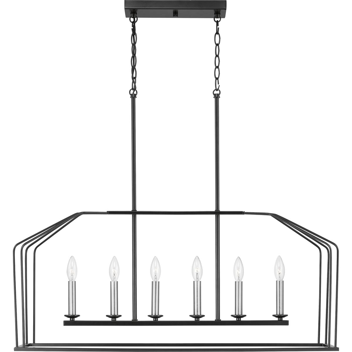 Progress Lighting Frisco 6-Light Nickel Transitional Chandelier