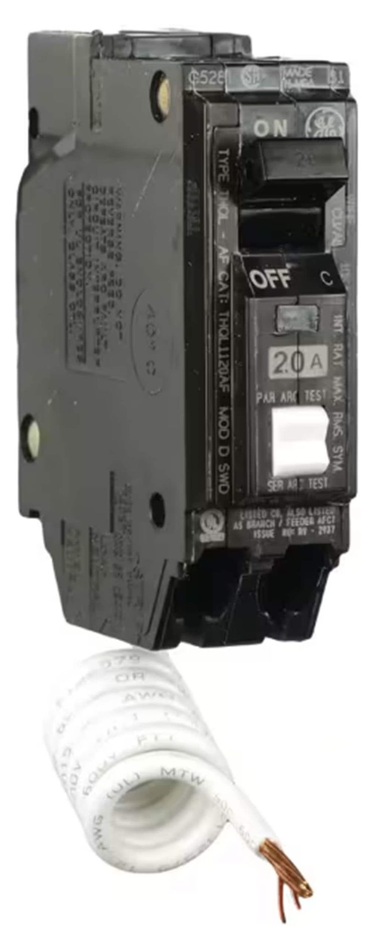 GE Q-Line THQL 20-Amp 1-Pole Combination Arc Fault Circuit Breaker