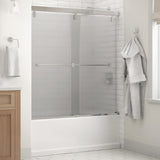 Lyndall 60 x 59-1/4 in. Frameless Mod Soft-Close Sliding Bathtub Door in Nickel with 1/4 in. (6mm) Tranquility Glass - Super Arbor