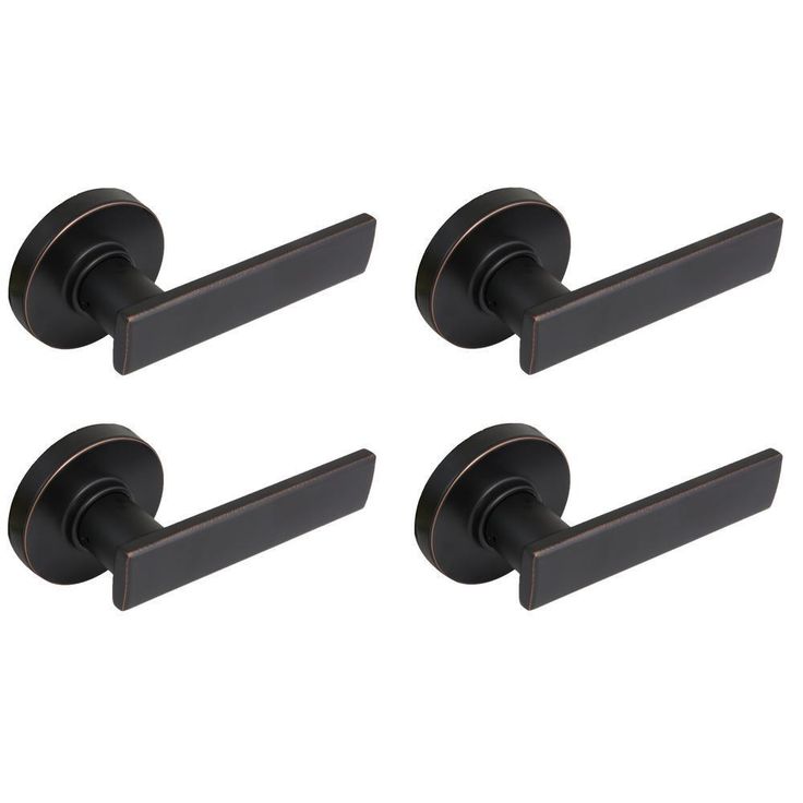 Westwood Satin Nickel Hall and Closet Door Lever with Round Rose (4-Pack)