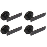 Westwood Satin Nickel Hall and Closet Door Lever with Round Rose (4-Pack)