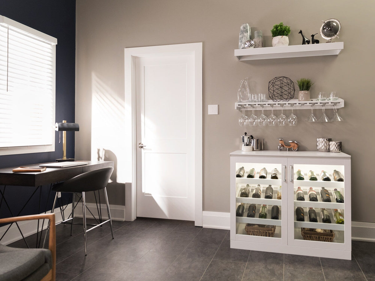 NewAge Products Home Bar 63-in x 85-in White Rectangle Bar Cabinet