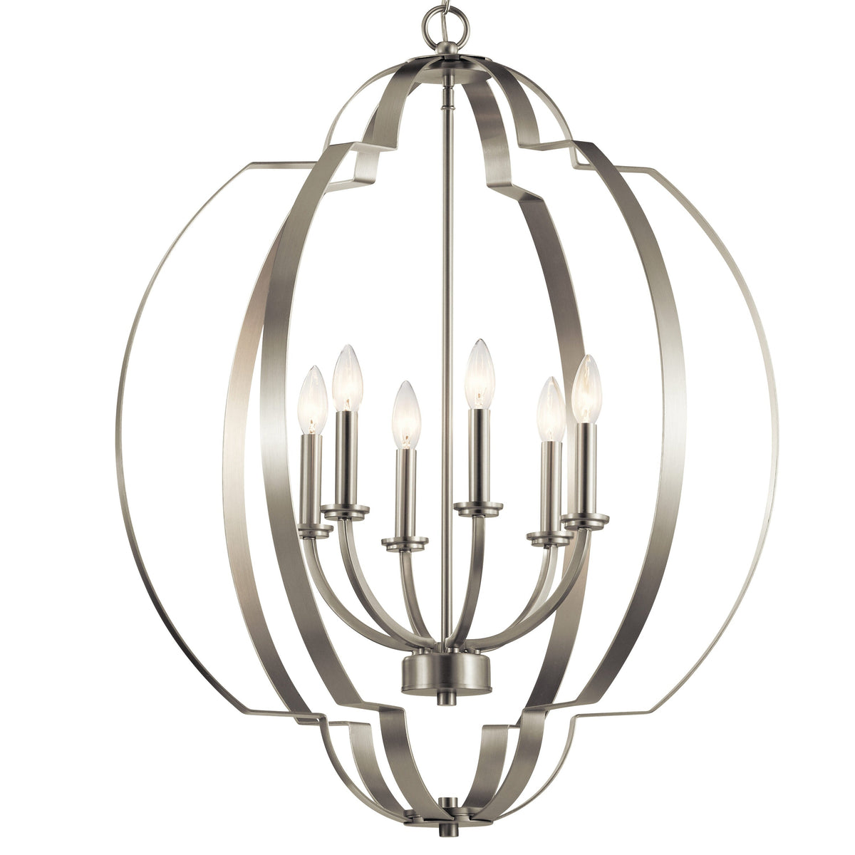 Kichler Voleta 6-Light Brushed Nickel Traditional Cage Chandelier