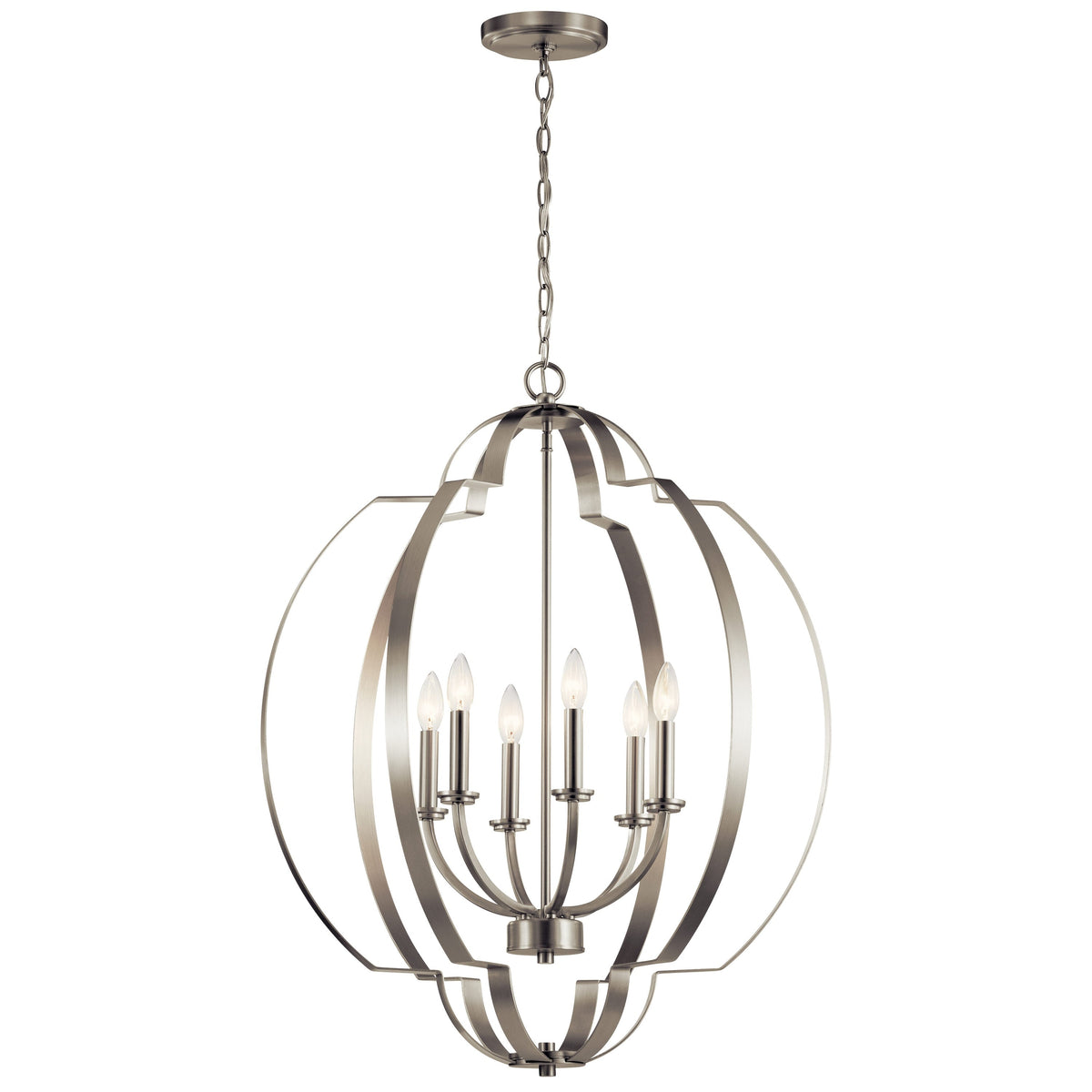 Kichler Voleta 6-Light Brushed Nickel Traditional Cage Chandelier