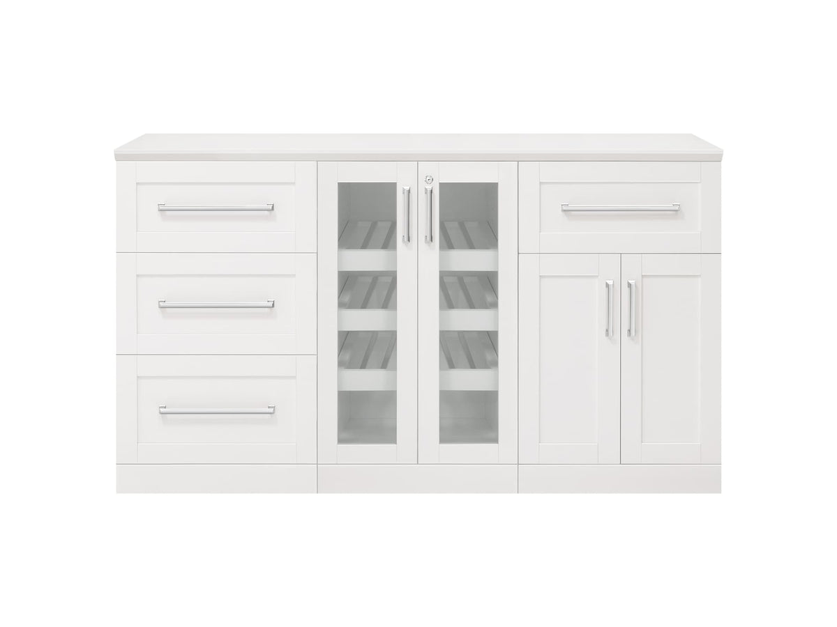 NewAge Products Home Bar 63-in x 36-in White Rectangle Bar Cabinet