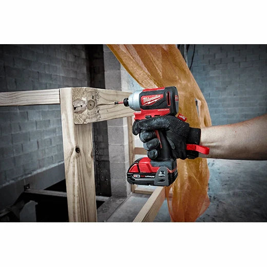 Milwaukee M18 18-Volt Brushless Cordless Compact Drill/Driver & Impact Driver Combo Kit (2-Tool) with SHOCKWAVE Bit Set, 45-Piece