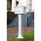 Hemingway All-in-One, Locking, Large, Aluminum, Mailbox and Post Combo, White - Super Arbor