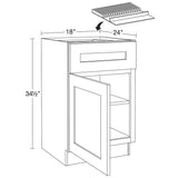 Newport 18 in. W x 24 in. D x 34.5 in. H Assembled Plywood Base Kitchen Cabinet in Deep Onyx with Knife Block LH