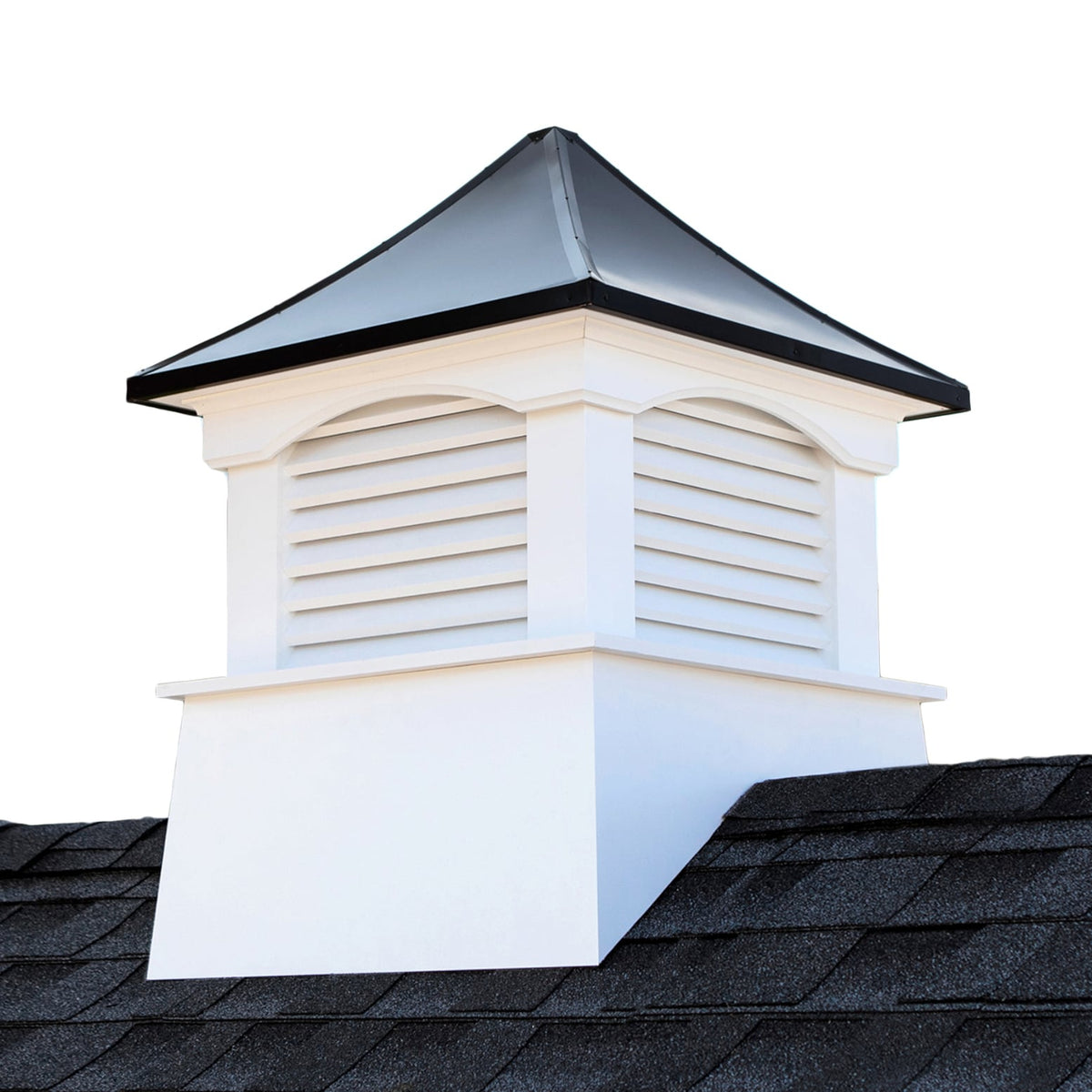 Good Directions Cupola 30-in x 42-in Black & White Vinyl Cupola with Black Aluminum Pagoda Roof