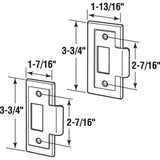1-3/8 in. and 1-3/4 in, Fix-A-Latch Strike Plate Repair Kit, Stamped Steel, Bronze Plated Finish, White Plastic Base - Super Arbor