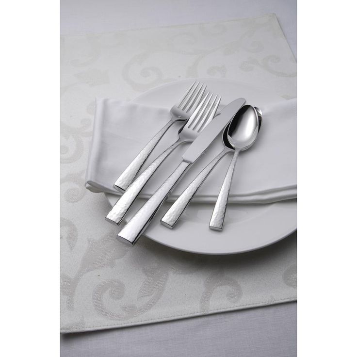 Chef's Table Hammered 18/0 Stainless Steel Teaspoons (Set of 12)