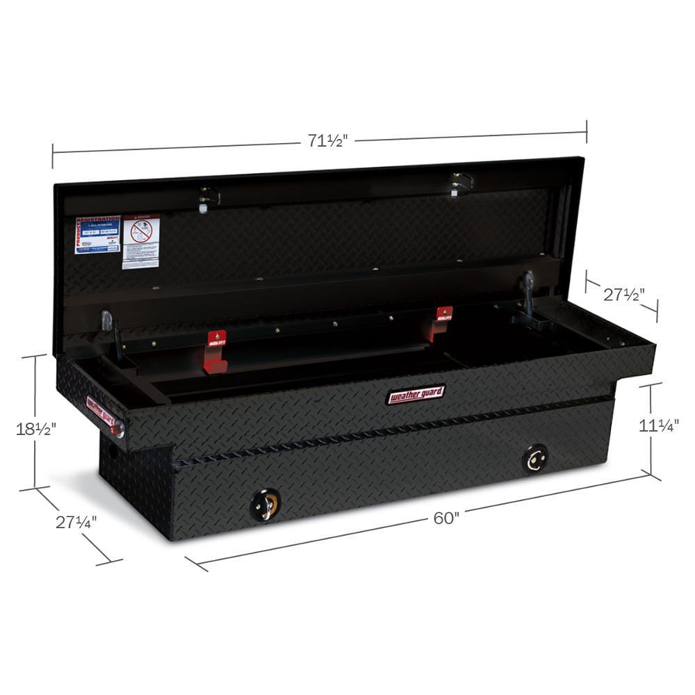 Weather Guard 71.5 in. Gloss Black Aluminum Full Size Crossbed Truck Tool Box - Super Arbor