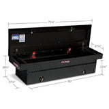 Weather Guard 71.5 in. Gloss Black Aluminum Full Size Crossbed Truck Tool Box - Super Arbor