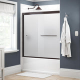 Simplicity 60 in. x 58-1/8 in. Semi-Frameless Traditional Sliding Bathtub Door in Chrome with Transition Glass - Super Arbor