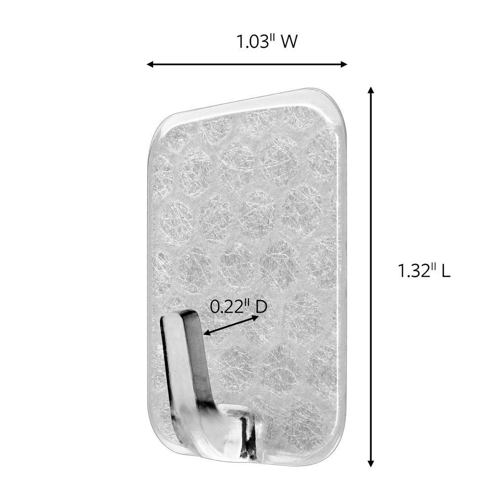 Command Adjustables 1/2 lb. Clear Repositionable Hooks (6 Hooks with 12 Adhesive Strips) - Super Arbor