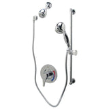 1-Spray 5 in. Dual Shower Head and Handheld Shower Head in Polished Nickle