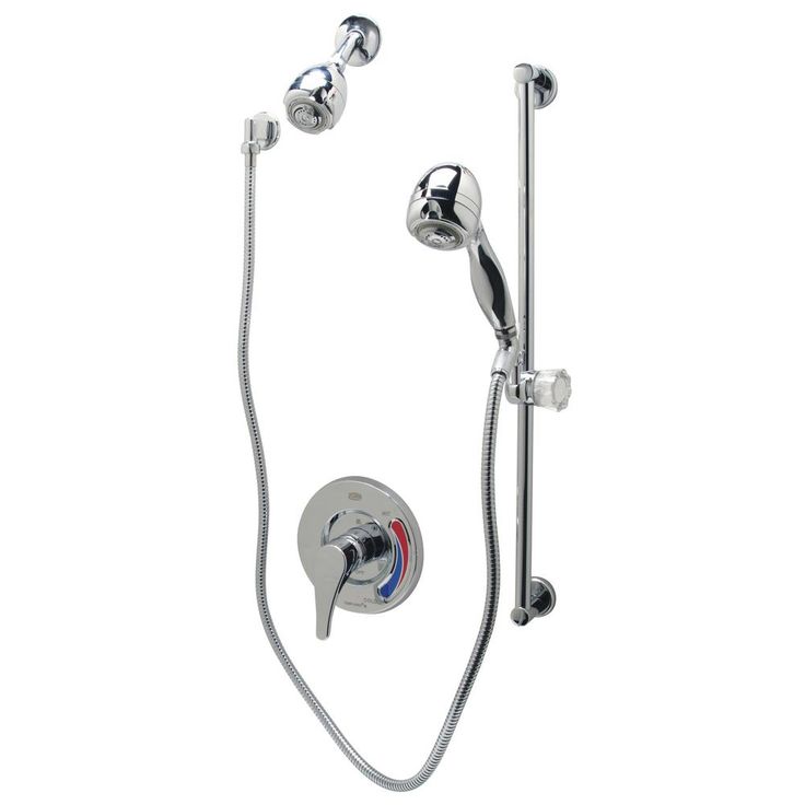 1-Spray 5 in. Dual Shower Head and Handheld Shower Head in Polished Nickle