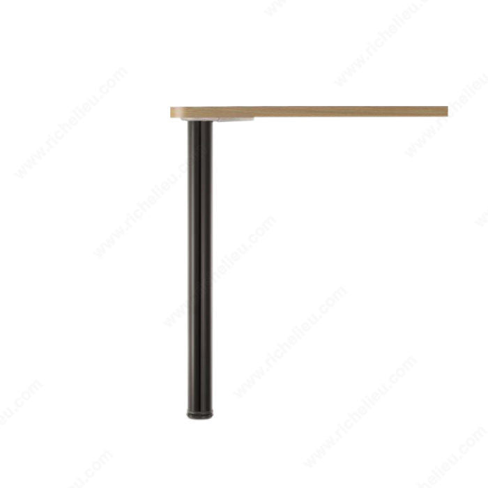 Richelieu 43-1/4 in. Adjustable Round Bar Table Leg – Steel & ABS, Brushed Nickel