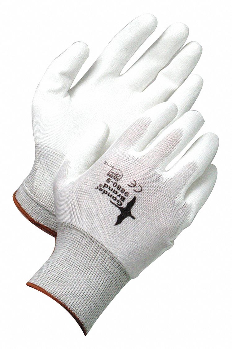 BDG X-Site Polyurethane Coated Knit Gloves - Small, White