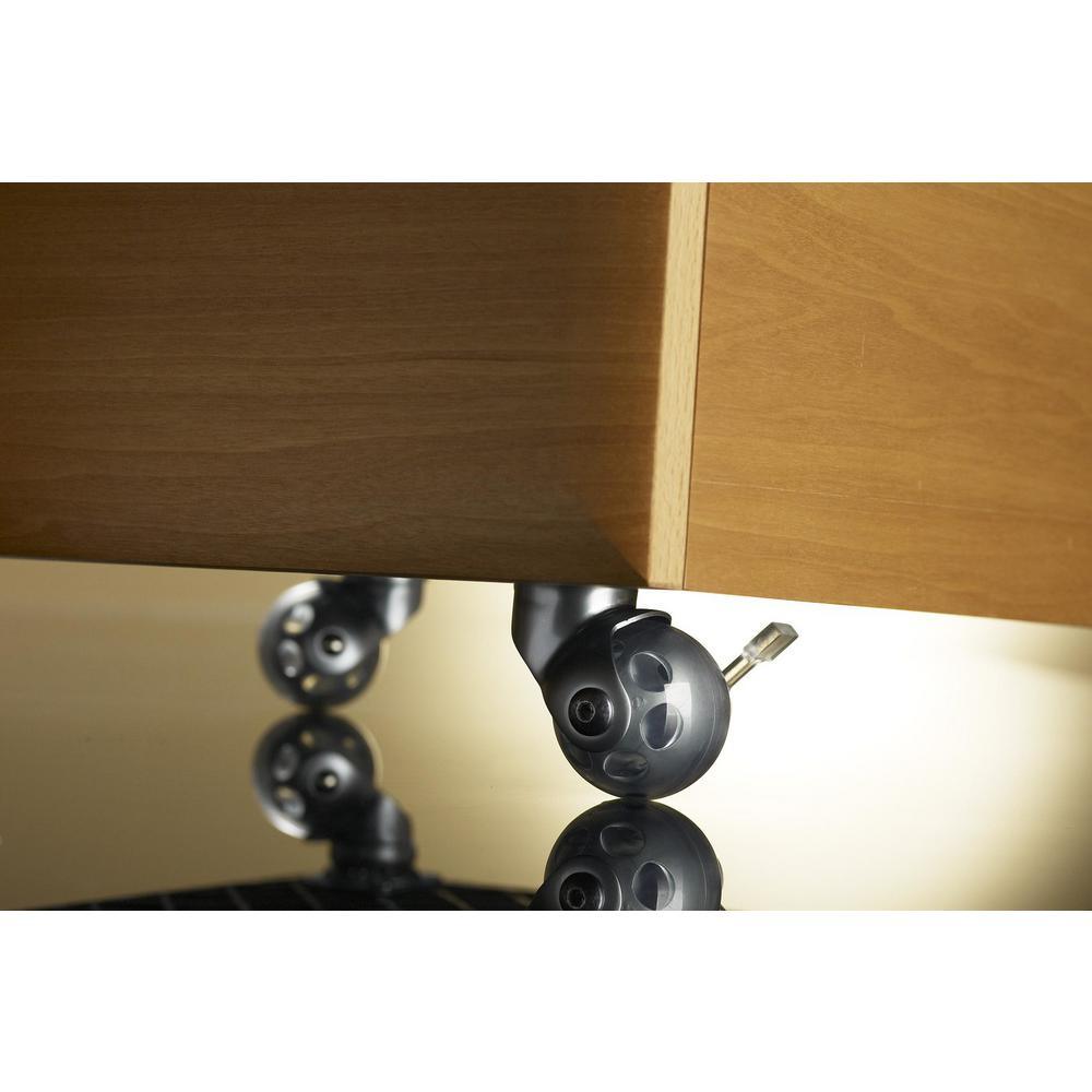 1-31/32 in. Satin. chrome and Gray Swivel Without Brake Plate Caster, 66.1 lb. Load Rating - Super Arbor