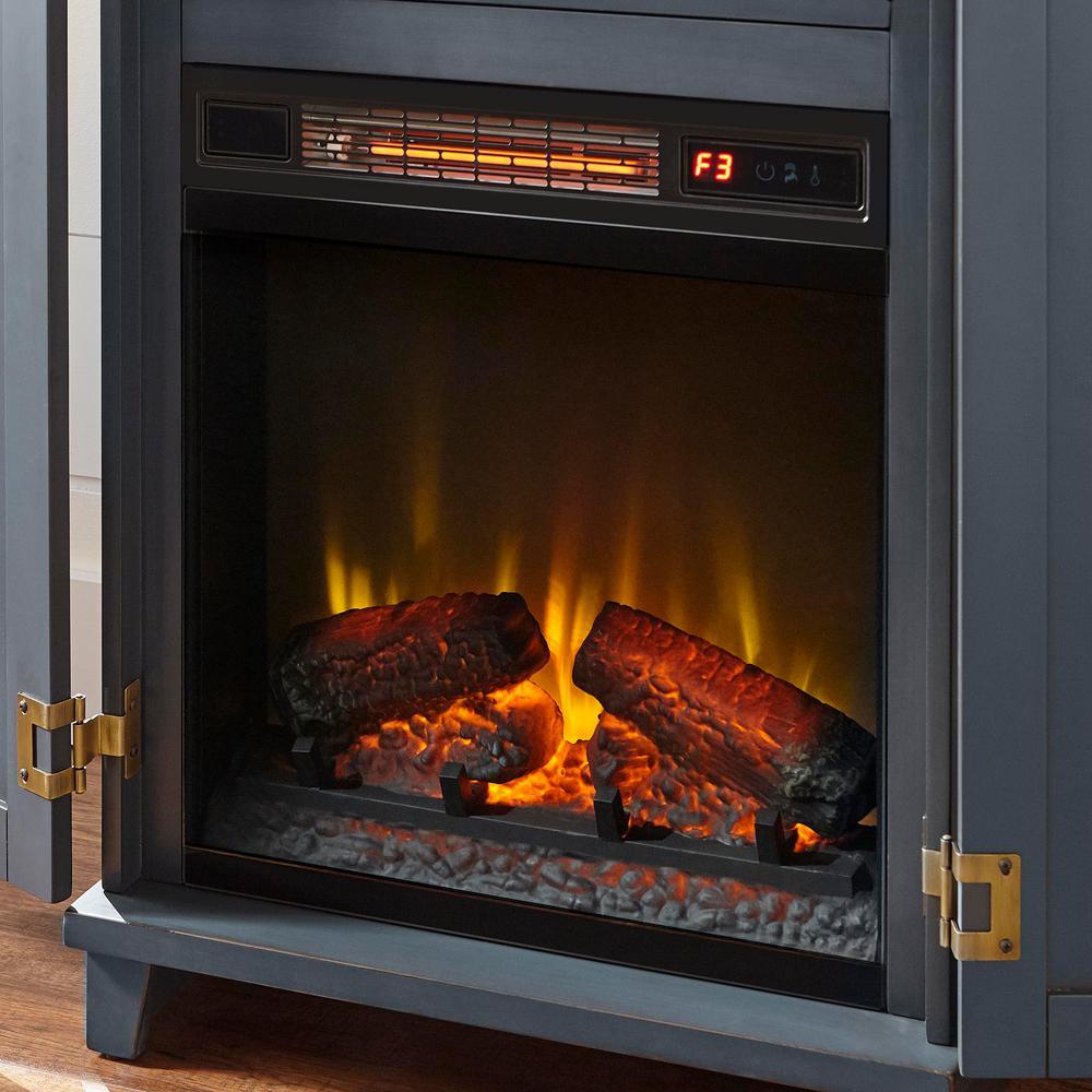 Marshfield 25 in. Freestanding Wall Mantel Electric Fireplace in Dark Blue - Super Arbor