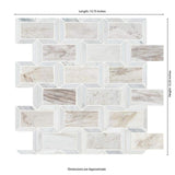 Angora Framework 12 in. x 12 in. x 10mm Polished Marble Mesh-Mounted Mosaic Tile (10 sq. ft./case)