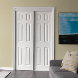 RELIABILT 60-in x 80-in White 6-panel Prefinished Steel Sliding Door Hardware Included