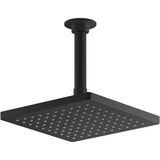 Honesty 1-Spray 8 in. Rainhead Ceiling Mount Fixed Shower Head in Matte Black - Super Arbor