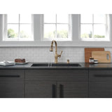 Delta Valdosta Champagne Bronze 1-Handle Deck-Mount Pull-Down Handle Kitchen Faucet (Deck Plate Included)