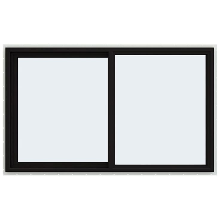 JELD-WEN FiniShield V-4500 59-1/2-in x 35-1/2-in x 3-in Jamb Left-operable Vinyl Black Sliding Window Full Screen Included