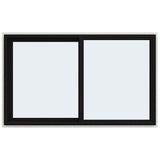 JELD-WEN FiniShield V-4500 59-1/2-in x 35-1/2-in x 3-in Jamb Left-operable Vinyl Black Sliding Window Full Screen Included